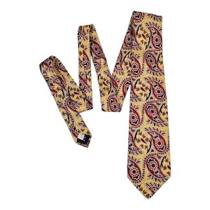 Polo Ralph Lauren Tie Red Paisley All Over Print Silk Hand Made In‎ USA Preppy